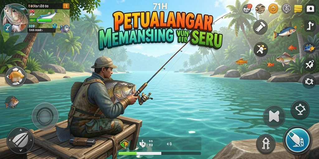 Gameplay menakjubkan dalam 71H dengan variasi ikan yang menarik.