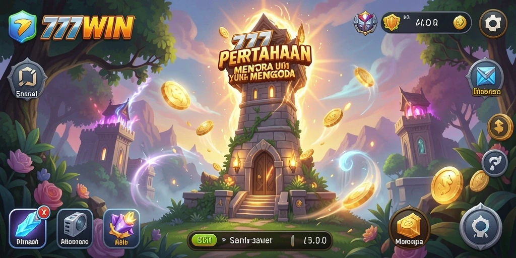 Tampilan gameplay menara yang epik dan mendebarkan dalam 777WIN.