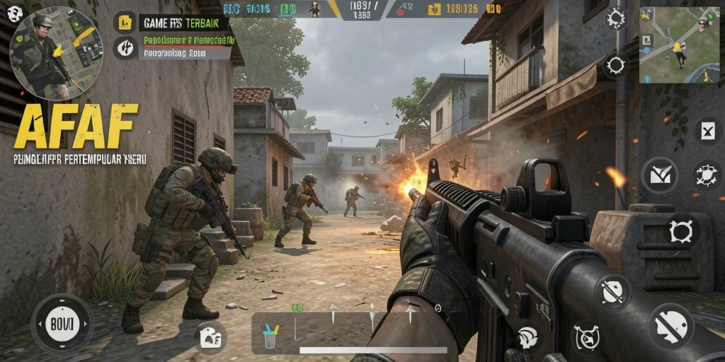 Screenshot AFAF yang menampilkan aksi tembak-menembak seru dalam game FPS.
