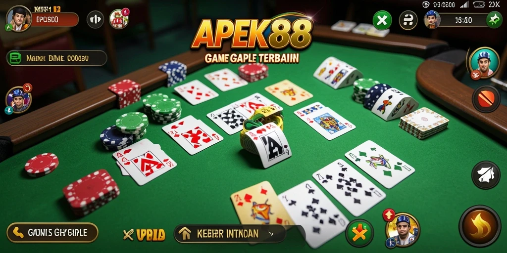 Tampilan seru gameplay Gaple di APEK88.