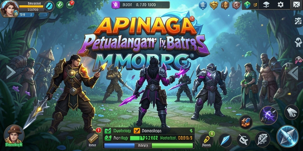 Tampilan gameplay seru di dunia APINAGA yang memukau.