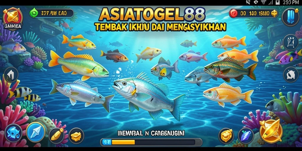 Screenshot ASIATOGEL88 menampilkan aksi tembak ikan yang seru.
