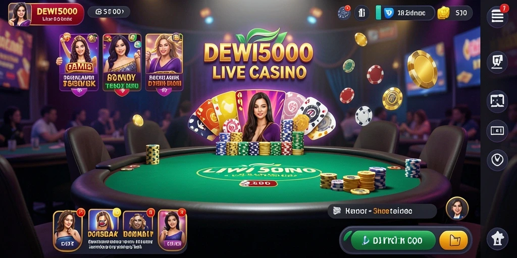 Tampilan gameplay Live Casino yang mengasyikkan di DEWI5000.