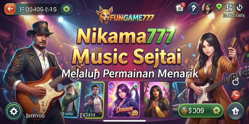 Tampilan gameplay FUNGAME777 menampilkan interaksi musik yang seru.