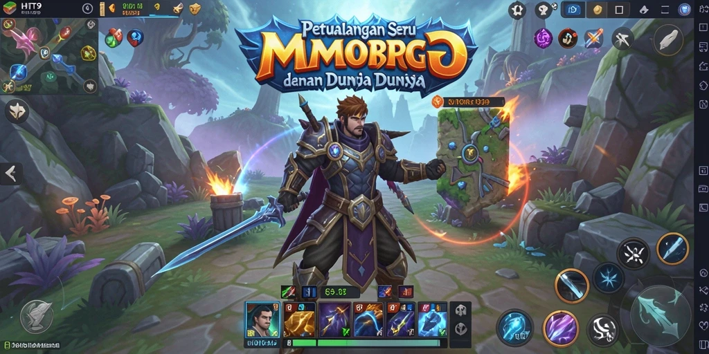Screenshot gameplay HIT9 yang menampilkan pertarungan seru di dunia MMORPG.