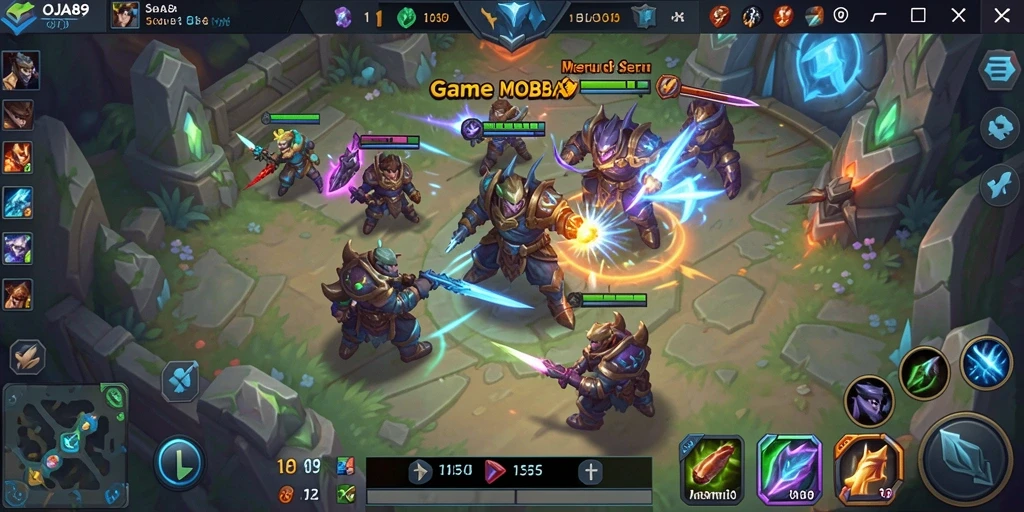 Tampilan gameplay OJA89 yang mendebarkan dalam pertempuran MOBA.