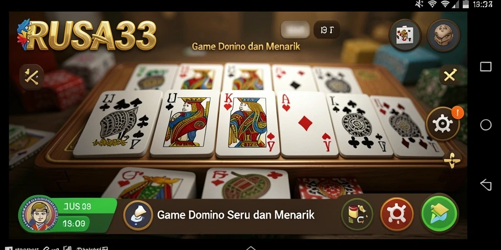 Tampilan gameplay RUSA33 dengan suasana permainan Domino yang menarik.