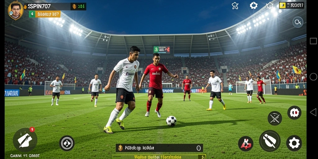 Tampilan gameplay SPIN707 yang seru dan menegangkan dalam sepak bola.