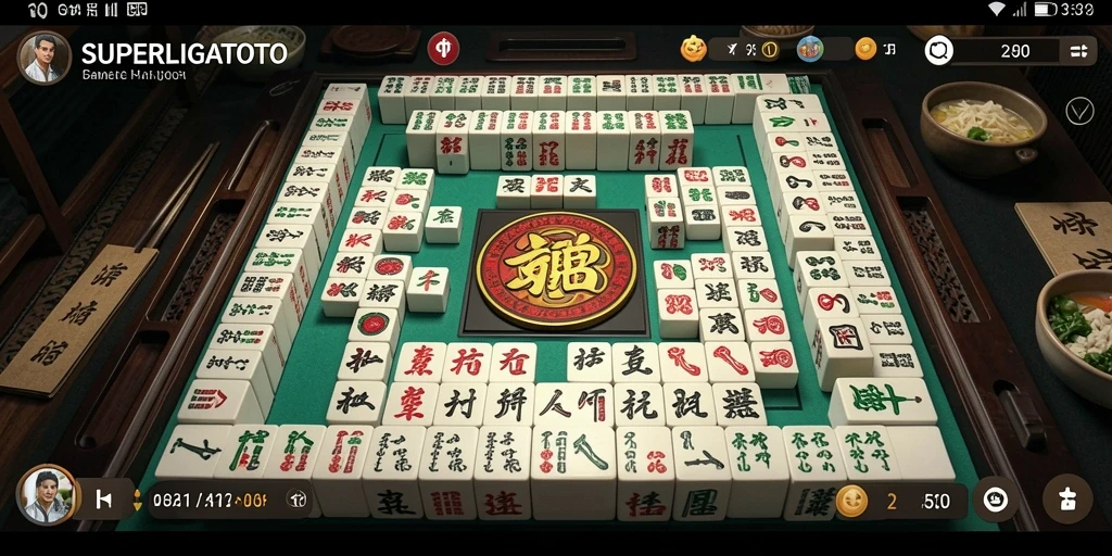 Tampilan menarik dari gameplay Mahjong di SUPERLIGATOTO.