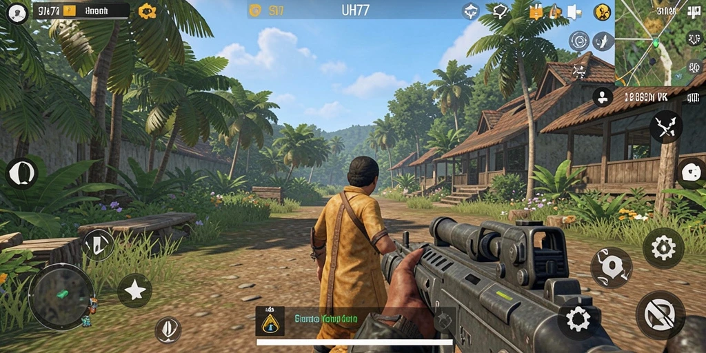 Screenshot utama UH77 menampilkan gameplay menarik dari simulasi kehidupan.